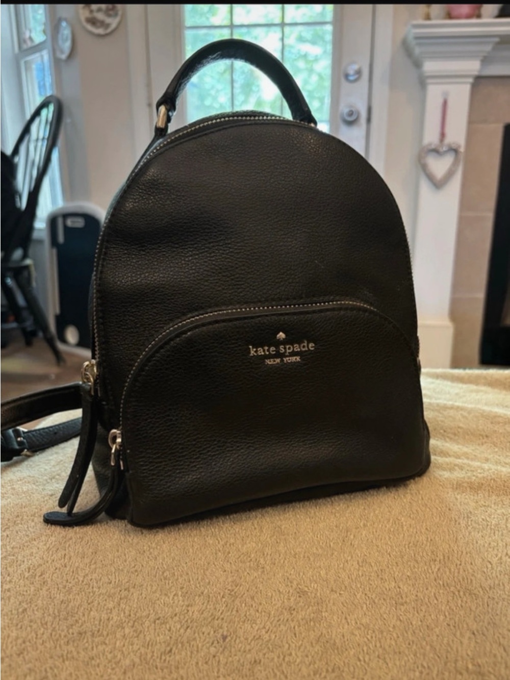 kate spade Black Pebbled Leather Mini Backpack
